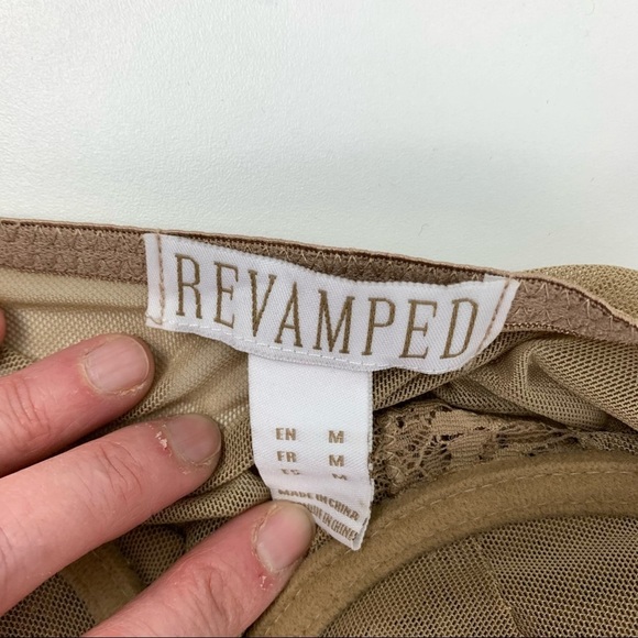 REVAMPED Beige Lace Teddy Bodysuit size Medium - Picture 4 of 9